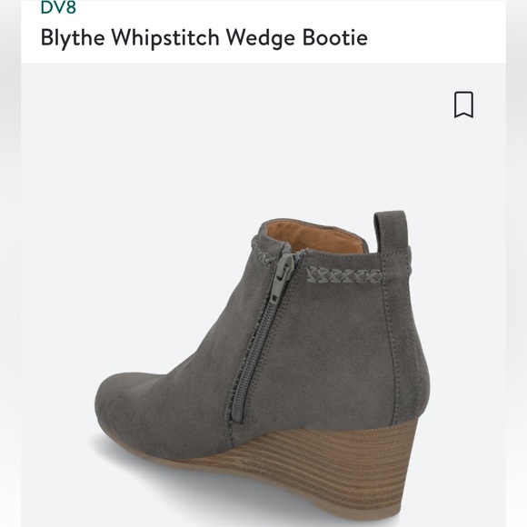 NEW! Women's Gray Wedge Booties - Size 10 DV8 Blythe Whipstitch - Picture 4 of 5
